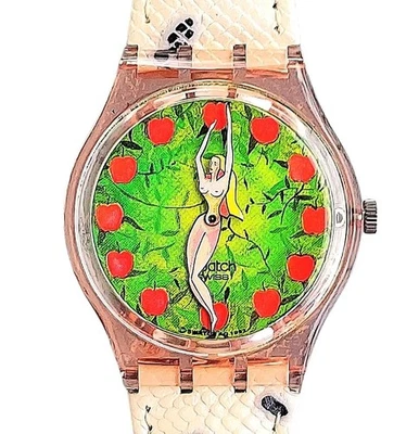 Swatch Watch FIRST GP108 (Adam & Eve) 1994 Standard Gents Rare Swiss Made Quartz - Image 1 of 4