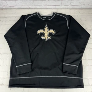 NFL Antigua New Orleans Saints bestickt schwarz Polyester Sweatshirt Herren XL - Bild 1 von 10