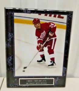 Chris Chelios-Red Wings-10 1/2 X 13 Black Marble Plaque With 8x10 Photo - Picture 1 of 2