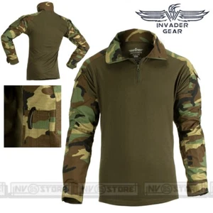 Maglia Tattica Combat Shirt INVADER GEAR Militare Softair Camo US Woodland M81 - Imagen 1 de 6