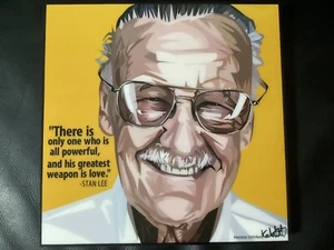 Bild POP ART Stan Lee, Marvel Iron Man Hulk Thor, Poster im Holzrahmen 25x25 NEU - Bild 1 von 4