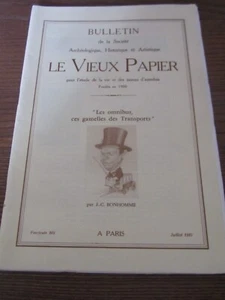 Bulletin le vieux papier n°305- 07/87. Omnibus, ces gamelles des transports - Picture 1 of 6