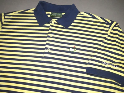 Camisa polo de golf para hombre Masters Collection manga corta a rayas de algodón piqué MED Foto 1 de 4