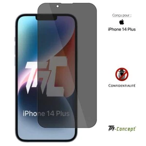 TM-Concept® Verre trempé teinté pour Apple iPhone 14 Plus - Privacy Radian 2.5D - Imagen 1 de 7