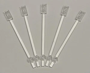 LEGO 5 X Trans Clear Bar 1x12 with 1x2 Plate End Round 42445/49546 - Picture 1 of 2