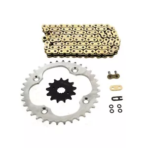Chain & Sprockets for Suzuki LTR450 QuadRacer 2006-2008 Gold O-Ring 96L 13/36 - Picture 1 of 5
