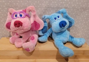 2006 Ty Beanie Baby Blues Clues Blue & Magenta Glasses Dog Mini Plush Toy Set - Picture 1 of 14