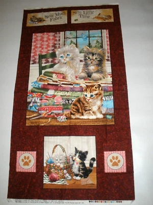 Panel Giordano Studios Krafty Kittens Coser Mucha Tela Coser Poco Tiempo Gatos Foto 1 de 4