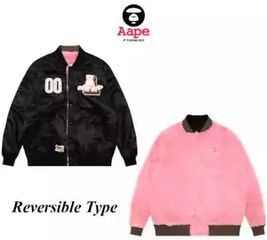 Aape By A Bathing Ape Women's Reversible Varsity Boa Jacket 24 FW AAPJKW7690XXN - Picture 1 of 7
