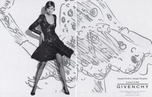 Givenchy Couture 1994 Heather Stewart-Whyte moda anuncio de revista de 2 páginas - Imagen 1 de 1