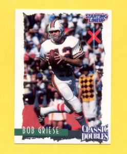 1997 Kenner SLU Starting Line Up BOB GRIESE Miami Dolphins Classic Doubles Card - Picture 1 of 1