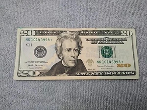 Federal Reserve Note Twenty Dollars 2017 Star Bill (*), Banknote. - Picture 1 of 12