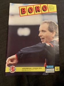 1991 Middlesbrough V Swindon Town  Football Programme - Picture 1 of 2