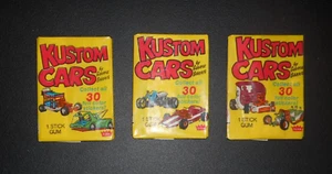 (3) 1975 KUSTOM CARS STICKERS (1ST SERIES) WAX PACKS FLEER *3 WRAPPER VARIATIONS - Picture 1 of 2
