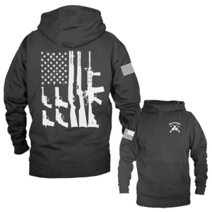 Gun Flag 2nd Amendment Constitution Gun US Flag Patriotic Hoodie - Picture 1 of 10
