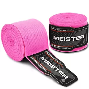 MEISTER PINK 180" SEMI-ELASTIC HAND WRAPS - MMA Mexican Boxing Gloves Women NEW - Picture 1 of 3