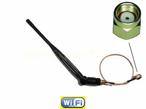 5dBi WiFi Antenna 2.4ghz / 5.8ghz and 10 INCH RP-SMA Extension Cable RG178 USA - Picture 1 of 1