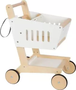 Panier « fresh », accessoires de magasin, bois, blanc, avec puce - Photo 1/12