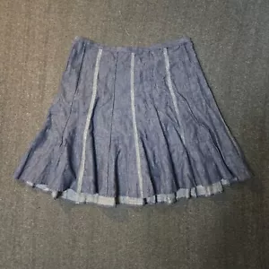 Gonna Lane Bryant donna 18 20 più lino blu mini linea A pull on vita elastica - Foto 1 di 7