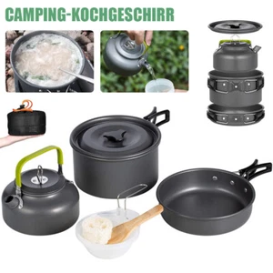 2-3 Person Kochtopf Camping Kochgeschirr Outdoor-Töpfe Bratpfanne Kettle Set NEU - Bild 1 von 12