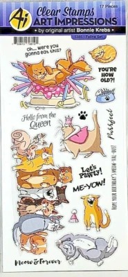 Набор прозрачных акриловых марок Feline Cat Art Impressions 5385 НОВЫЕ! - Изображение 1 из 3