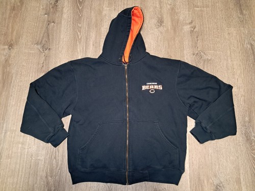 VETEMENTS Felpa con cappuccio NFL Hard Wear Chicago Bears blu medio con zip ricamata