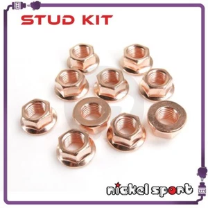 10 Pcs M10 x 1.5 Copper Exhaust Manifold Lock Nut 15mm Hex (wrench size) - Picture 1 of 1