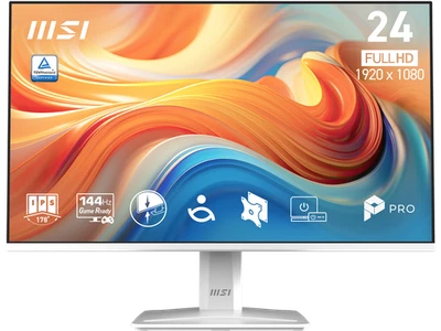 MSI PRO MP243W E14 24-inch IPS 1920 x 1080 (FHD) Computer Monitor, 144Hz, Adapti - Image 1 of 4