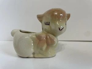 Vintage Ceramic Curly Sheep Lamb Planter - Picture 1 of 9