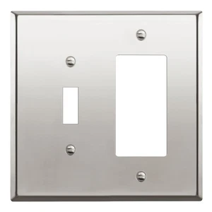 Combination Toggle Switch and Decorator Receptacle Metal Wall Plate, Corrosio... - Bild 1 von 7
