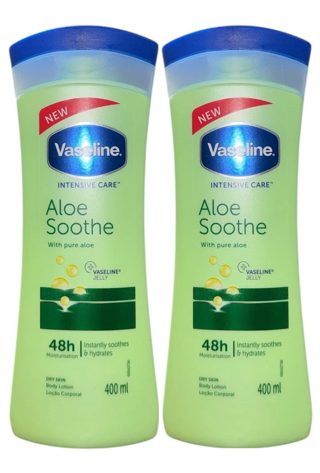 3 PK Vaselina Cuidado Intensivo Aloe Suave Loción Corporal 13.5 FL oz/400ML Foto 1 de 2