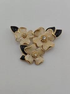 Impresionante broche flor DOGWOOD TRIFARI vintage - Imagen 1 de 4