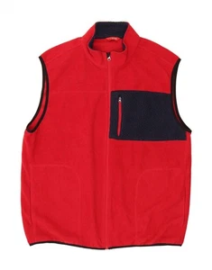 IZOD Mens Fleece Gilet UK 42 XL Red Colourblock Polyester BM07 - Picture 1 of 3