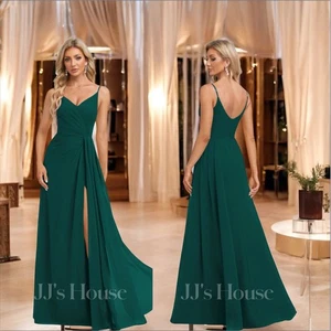 JJs House bodenlang Lagenlook Brautjungfer Abschlussball formelles Kleid jägergrün 8 Glamourös - Bild 1 von 13