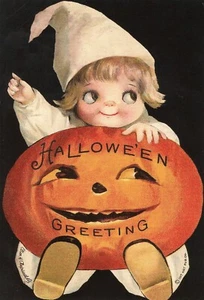 Halloween Gruß (Adressseite leer) --Neu Halloween Postkarte - Bild 1 von 2