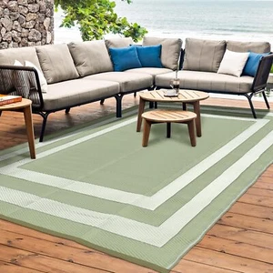 Reversible Mats Outdoor Patio Rugs Plastic Straw Rug Modern Area Rug Floor Ma... - Picture 1 of 7