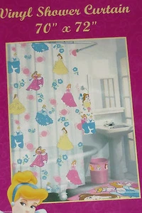 Disney Princesa Cenicienta Bella Aurora Cortina de Ducha Vinilo Baño Niñas Nuevo - Imagen 1 de 3