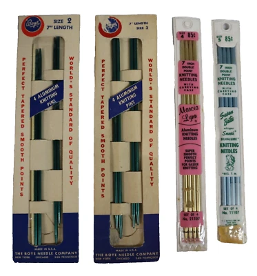 Agujas de tejer pasadores doble punta lote de colección nuevo de 7" Boye Marcia Lynn Susan Bates Foto 1 de 4