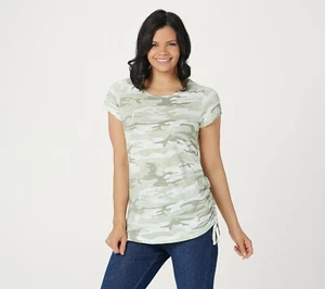 Top Belle by Kim Grava Camuflaje Tejido Slub Acanalado Lateral Camuflaje Verde 1X A347139 - Imagen 1 de 4