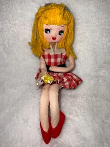 Miss Twisty Holiday Fair Cloth Doll Kitschy Retro Vintage 1960s Hedaya Japan A15 - Imagen 1 de 7