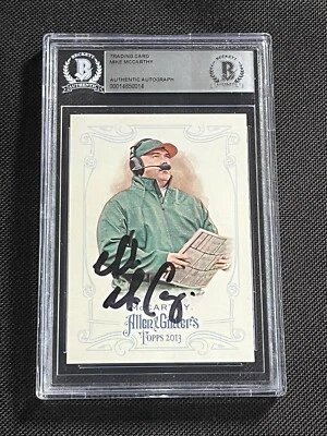 MIKE McCARTHY 2013 TOPPS ALLEN & GINTER SIGNED AUTOGRAPHED CARD BAS AUTHENTIC - Image 1 of 2