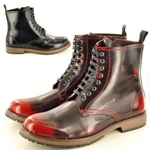 New Mens Punk Gothic Lace Up Combat Working Boots Shoes In UK Size 6 7 8 9 10 11 - Picture 1 of 23
