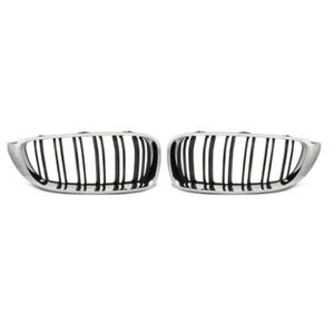 2 GRILLE DE CALANDRE DOUBLE LAME CHROME NOIR BMW SERIE 4 F32 F33 F36 F82 F83 - Imagen 1 de 1