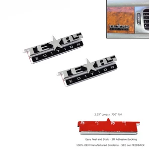 2 PIEZAS 3D EDICIÓN TEXAS TABLERO EMBLEMA CHEVY SILVERADO SIERRA CAMIÓN UNIVERSAL - Imagen 1 de 1