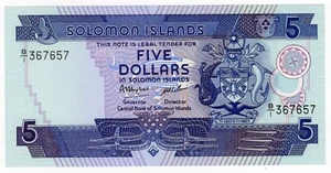 SOLOMON ISLAND P-14a 5 Dollars 1986 UNC - Picture 1 of 1
