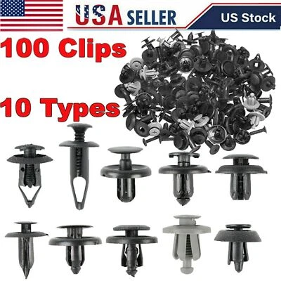 For Honda CAR 100PCS Bumper Fender Liner Push Type Retainer Clips Fastener - Imagem 1 de 4