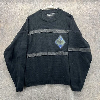 Suéter Bugle Boy Hombres XL Negro Cuello Redondo Sudadera Pullover Acrílico De Colección Años 90 Foto 1 de 4