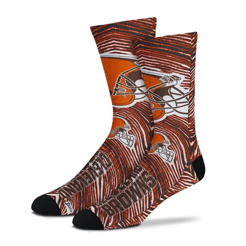 Zubaz By For Bare Feet NFL Adults Unisex Cleveland Browns Zubified Dress Socks Cover