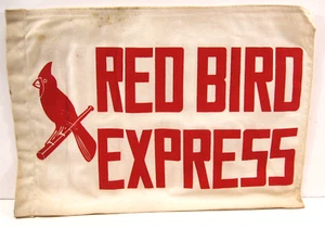 Vintage Red Bird Express MLB St Louis Cardinals Hvy Canvas Bus Flag Sign Banner - Picture 1 of 2