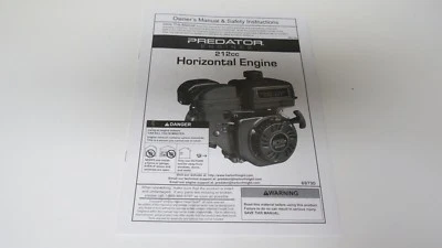 New Predator Non-Hemi 6.5 HP 212cc R210 69730 Owners Manual - Image 1 of 3